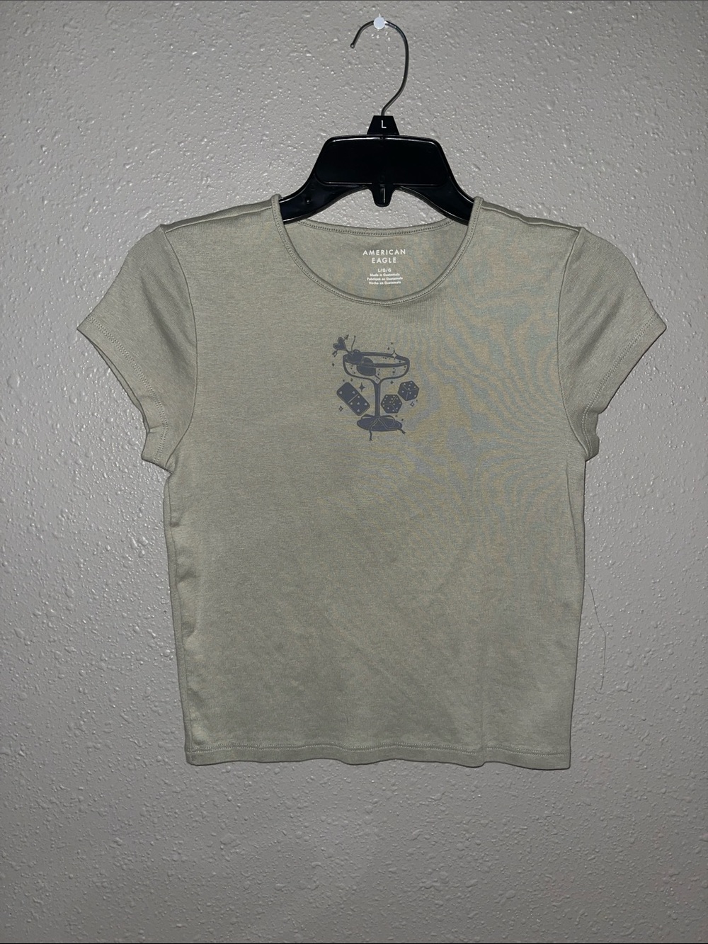 American Eagle Green Hey Baby Tee
